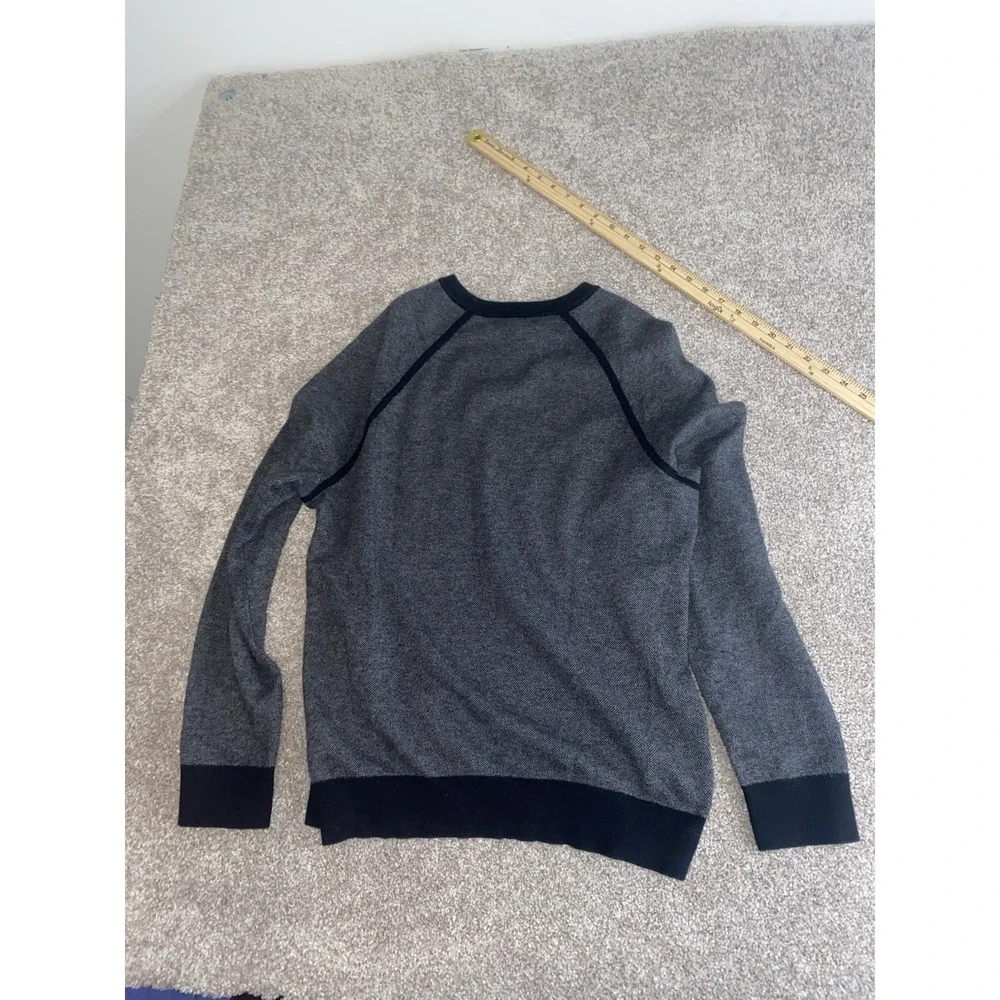 Banana Republic Cashmere/Pima Cotton‎ Crew-Neck Sweater Mens Medium Gray/Black